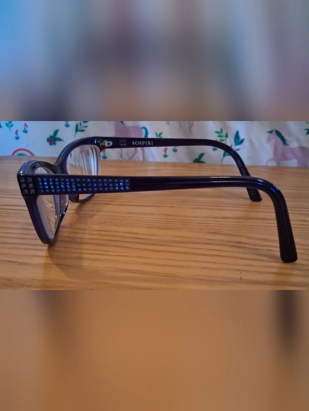 Sospiri Allegra Purple Swarovski Crystal Handmade Cat Eye Reading Glasses Frames